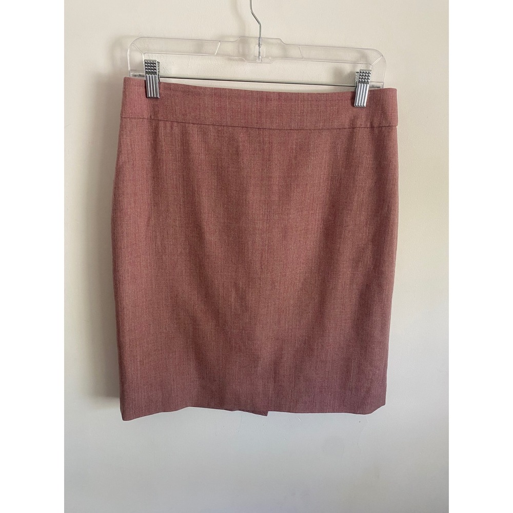J.Crew Womens 100%‎ Wool Pencil Skirt 6 Dusty Rose Mauve Heathered Professional